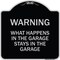 Signmission What Happens in the Garage Stays in the Garage Heavy-Gauge Aluminum Architectural Sign A-DES-BS-1818-22703 - alternate 1